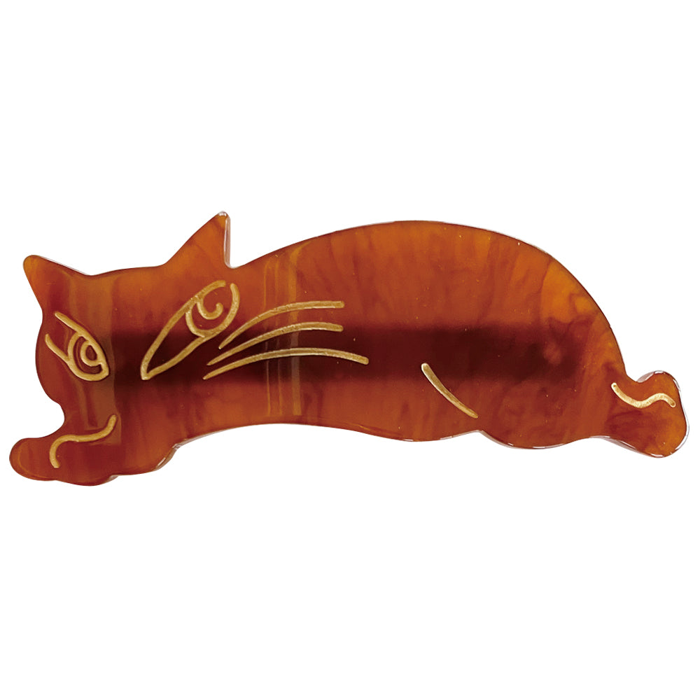 アクリルバレッタ とびねこ・茶