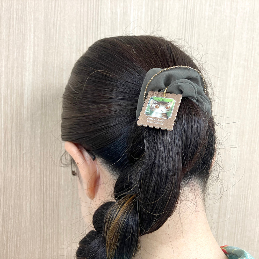 ミニシフォンシュシュ カーキ