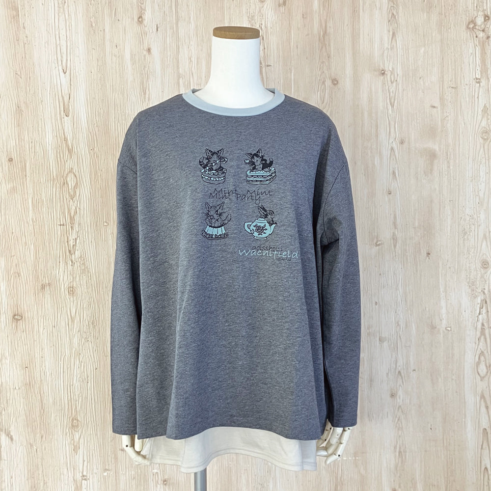 【予約】オーバー長袖T F スイーツ 濃杢