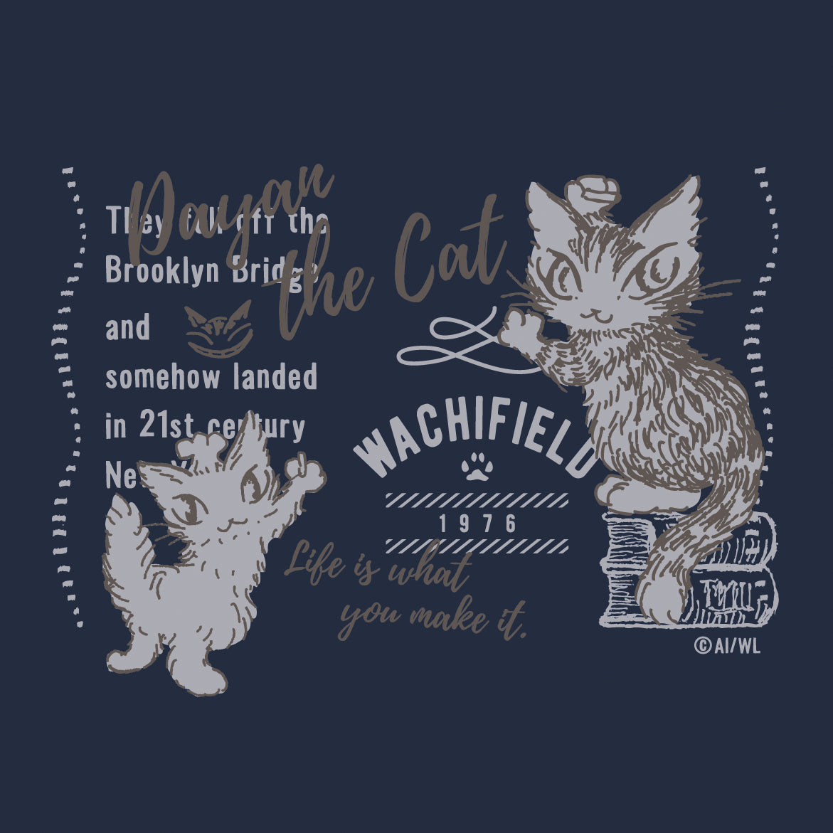 ラウンドテール長袖T L BK 紺