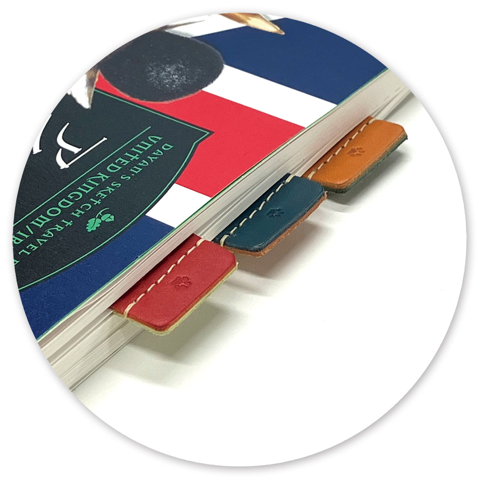 メヒコ革しおり 青×オレンジ