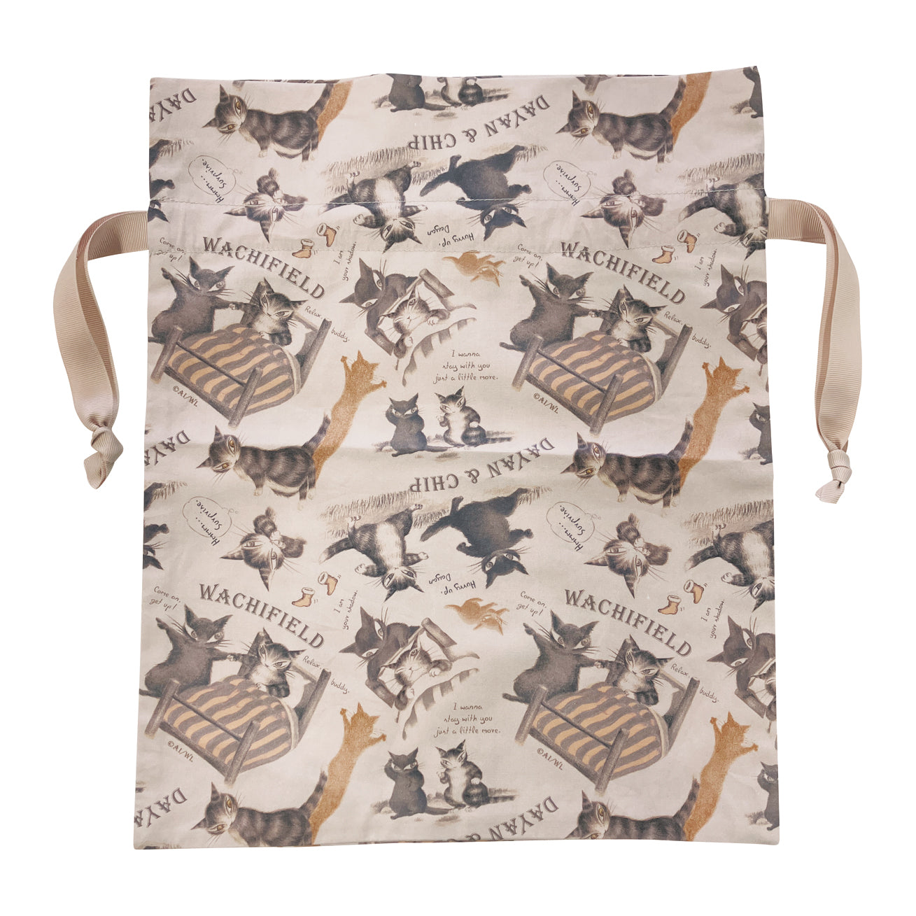 総柄ブラウス+巾着付 F D&C 茶