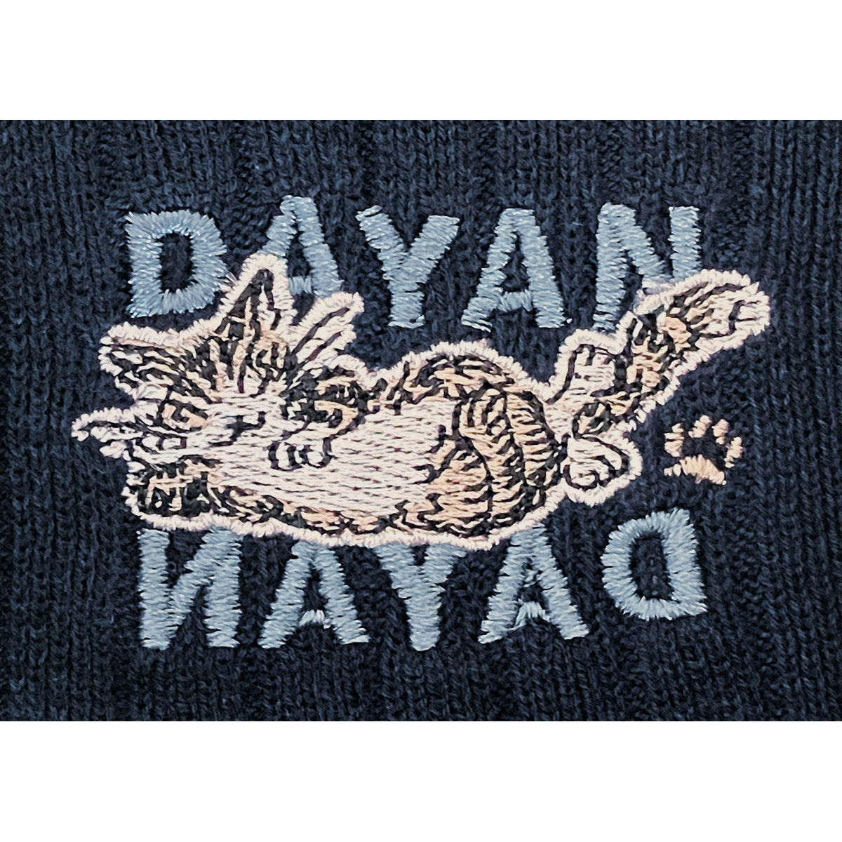 綿ニットWジップカーデ F 昼寝 紺