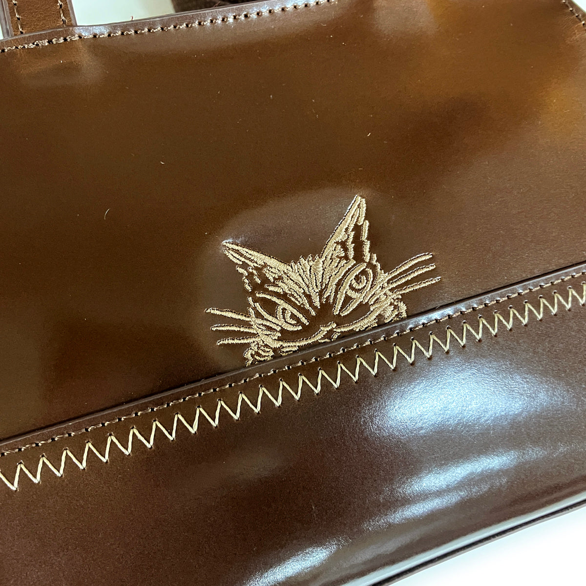 【予約】ジュエルSレザーミニバッグ ブラウン