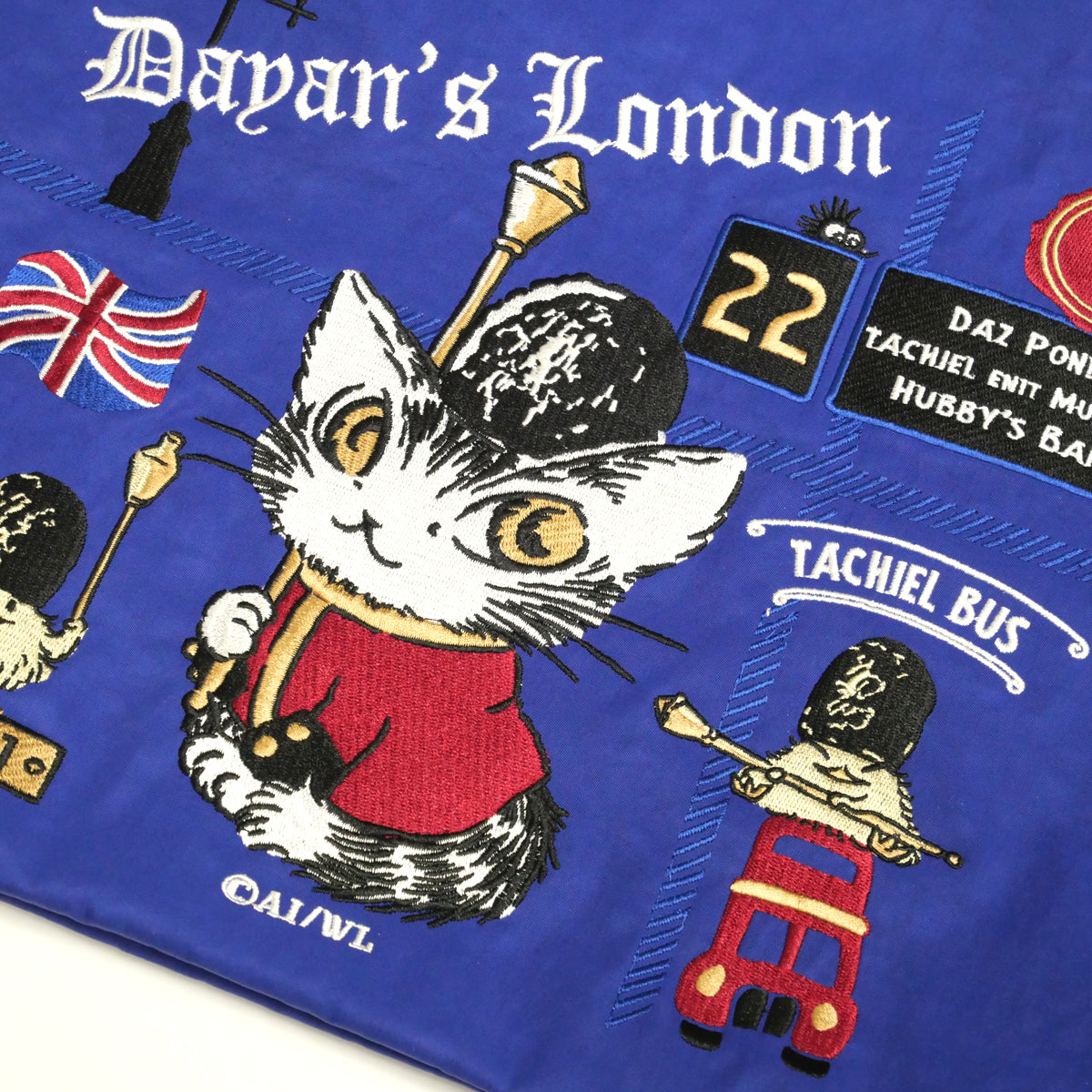 刺繍トート ロンドン・青
