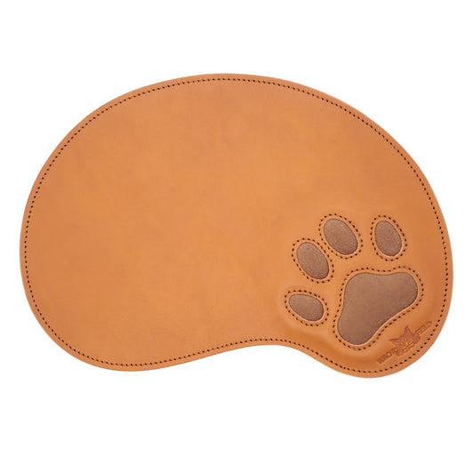 【予約】レザー肉球マウスパッド　キャメル