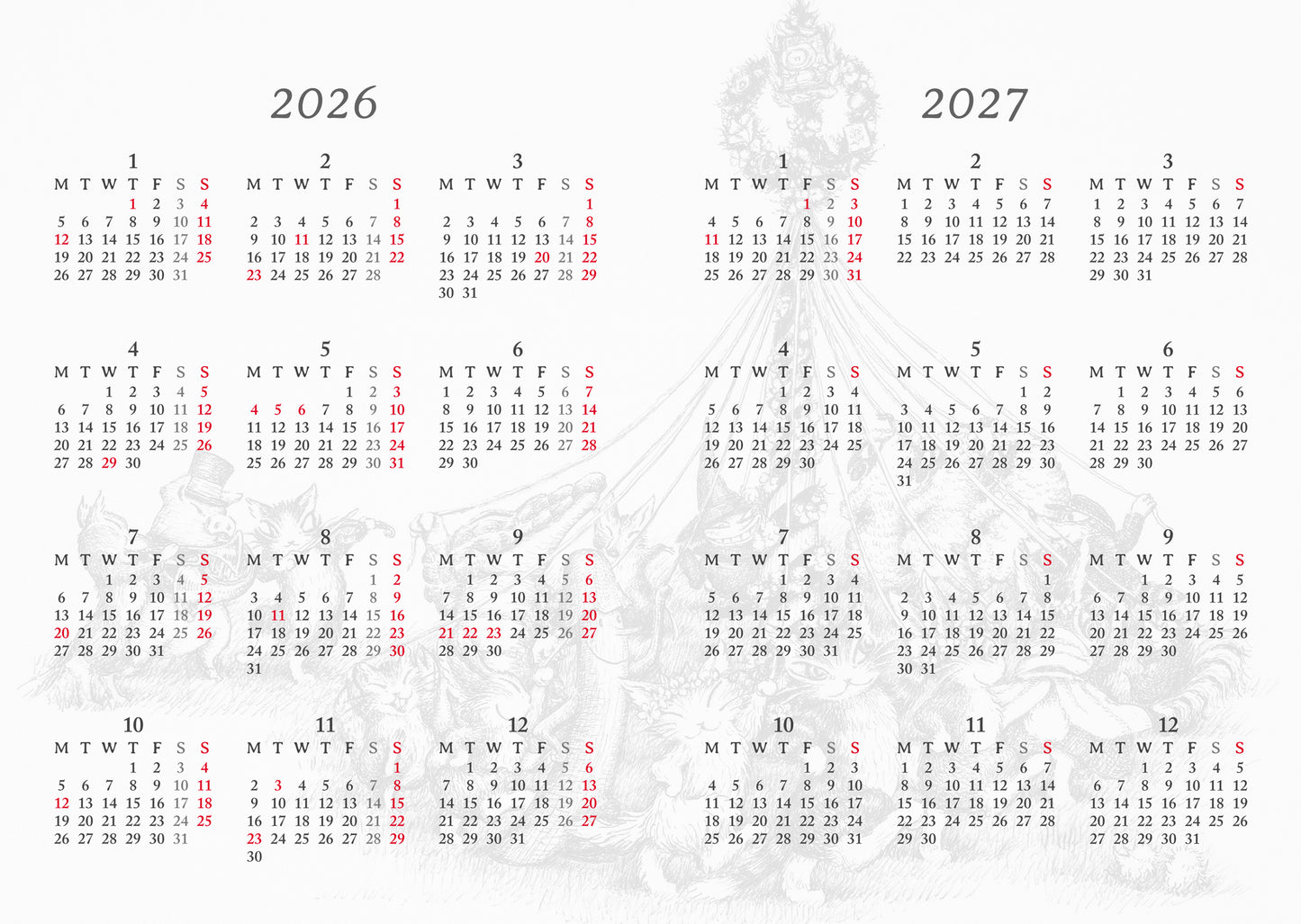 【予約】Ｂ６スケジュール２０２６ 濃茶