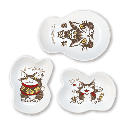【予約】猫小皿セット うんのいいねこ