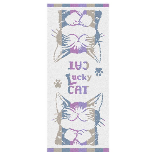 【予約】縞立てＦ／Ｔ うんのいいねこ・青系