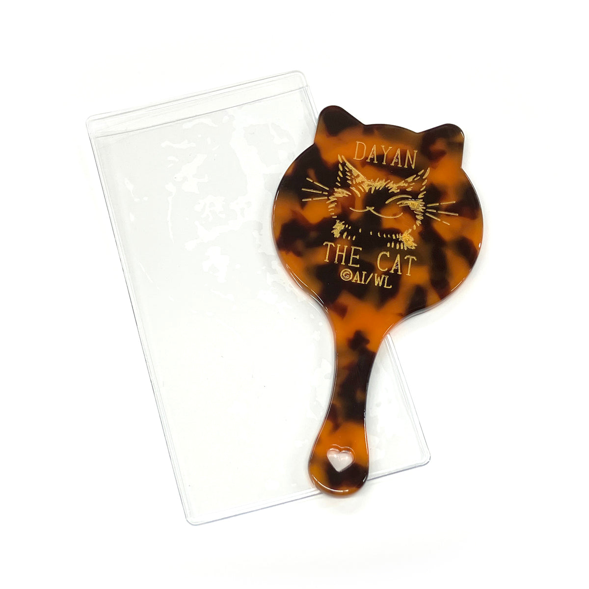 猫ミニ手鏡　にこにこ