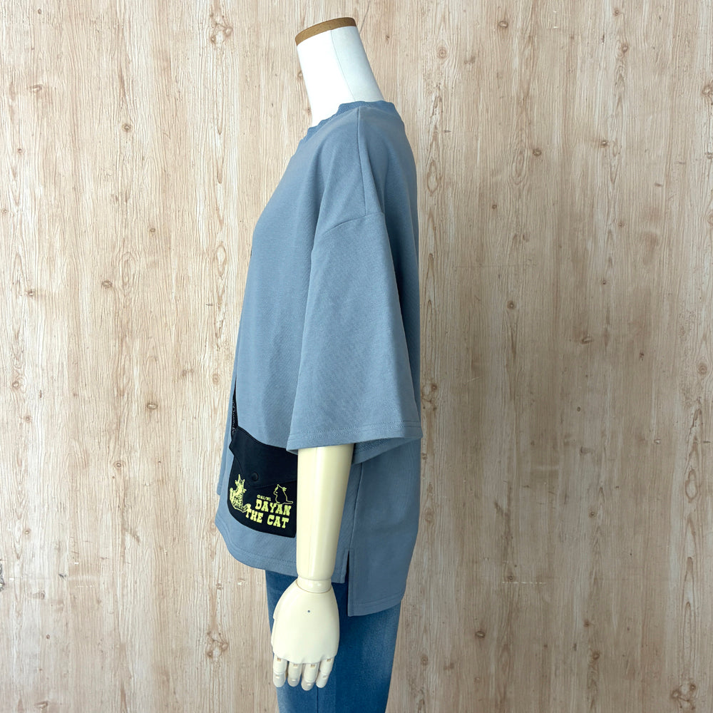 ポシェット風オーバーＴ　Ｍ　ＤＣ　青