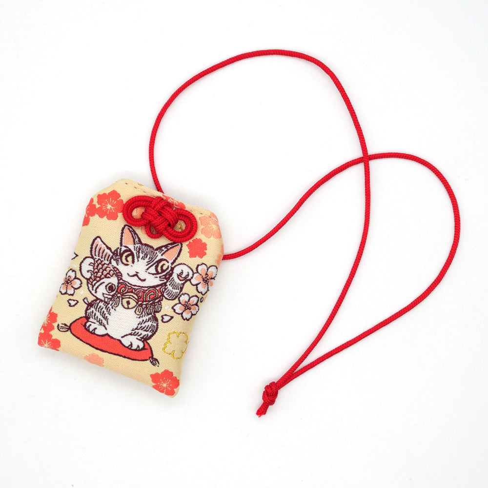 【予約】お守り 招き猫・黄