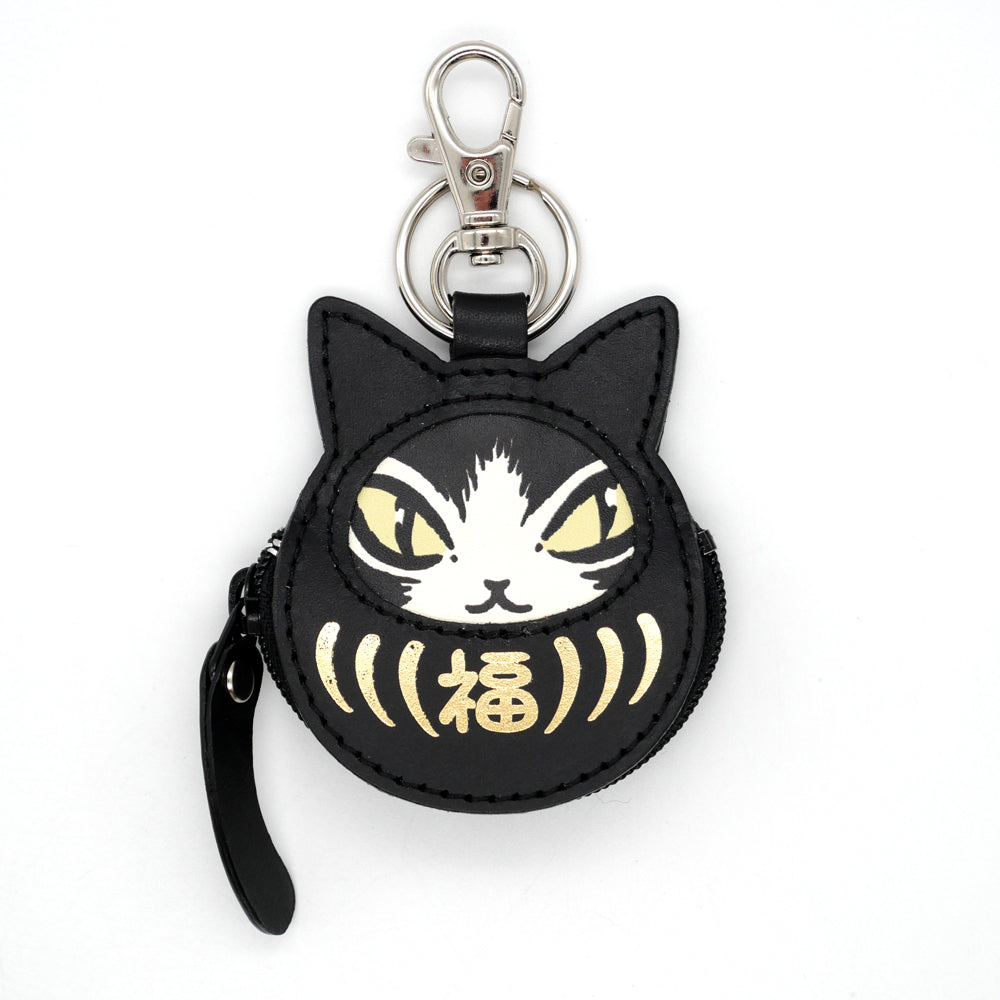 【予約】猫だるま小銭キー＃２ 黒・ジタン