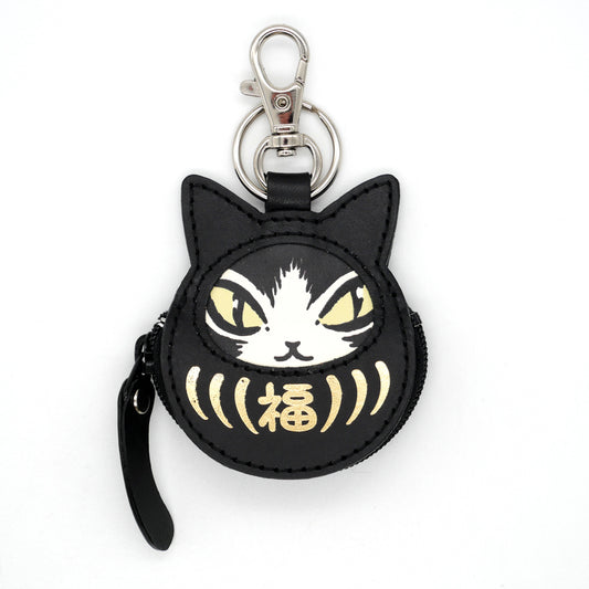 【予約】猫だるま小銭キー＃２ 黒・ジタン