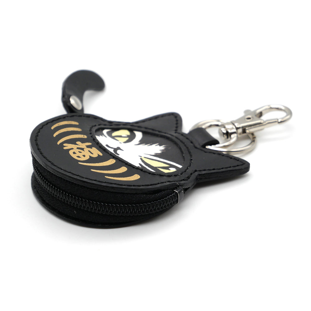 【予約】猫だるま小銭キー＃２ 黒・ジタン