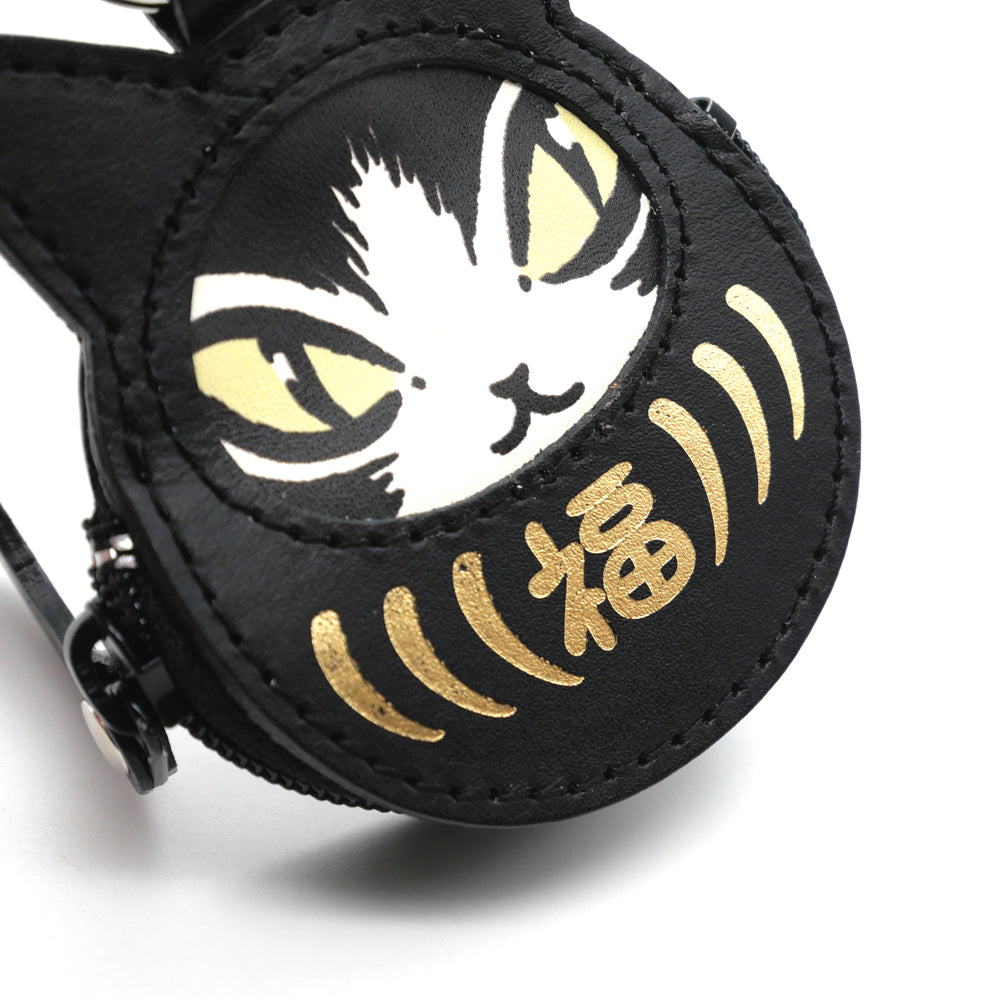 【予約】猫だるま小銭キー＃２ 黒・ジタン