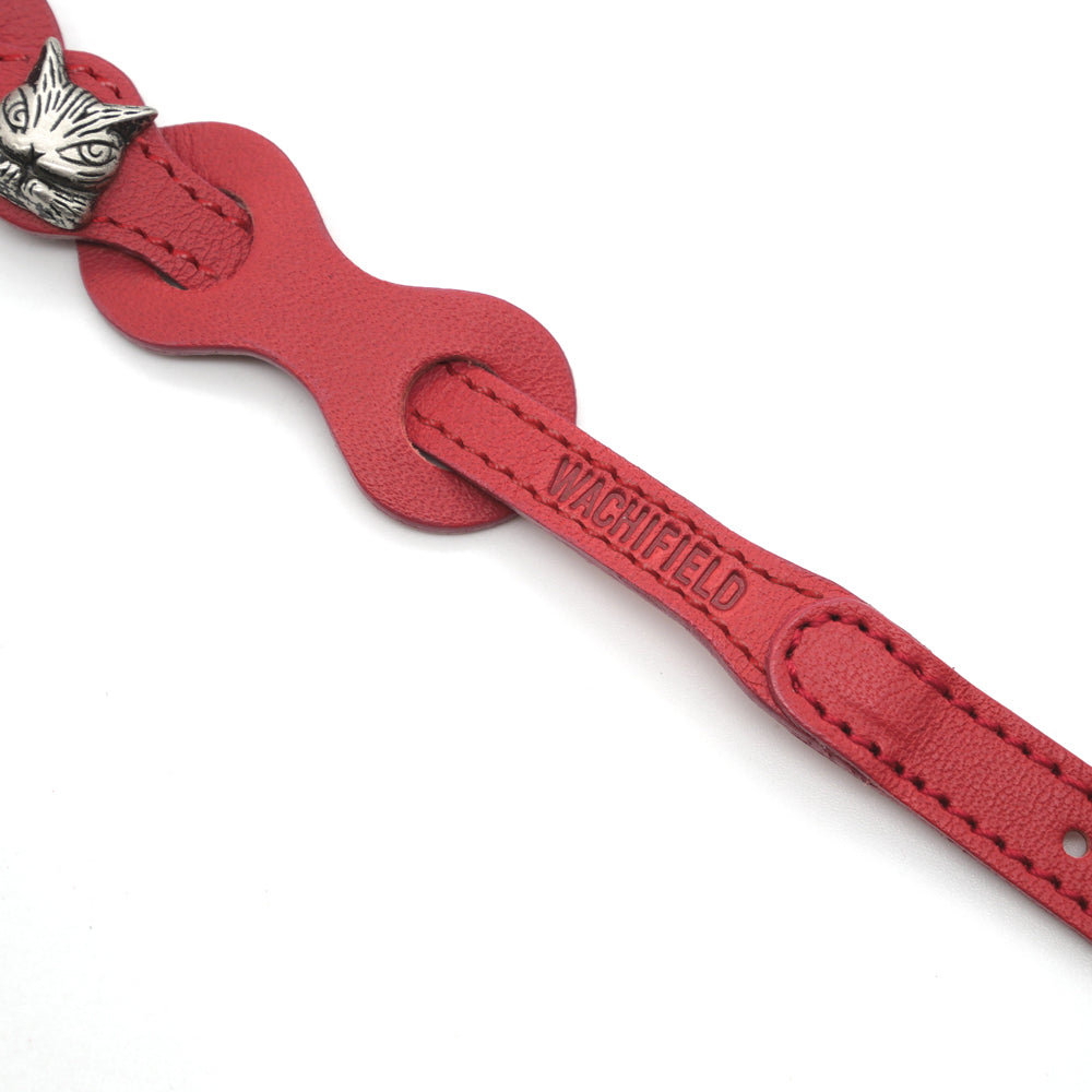 【予約】レザーリング猫首輪 赤