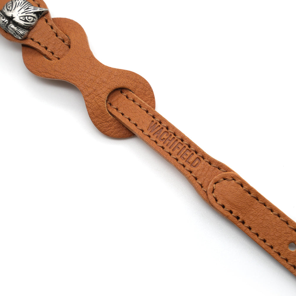 【予約】レザーリング猫首輪 キャメル