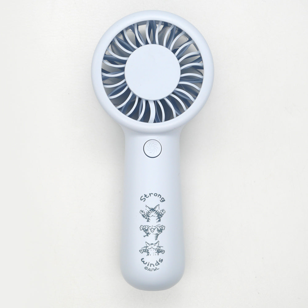 強風ミニハンディファン　アイスブルー