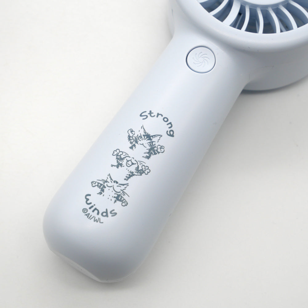 強風ミニハンディファン　アイスブルー