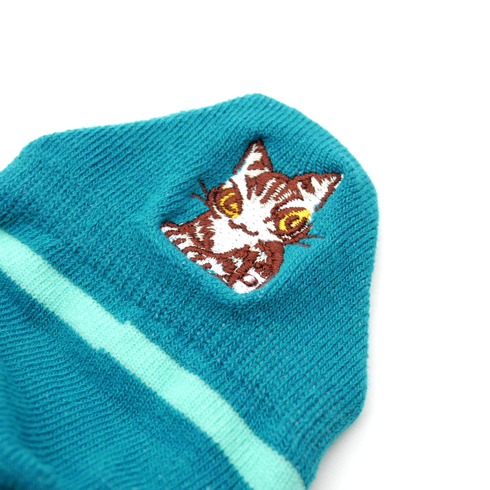 【予約】かかと刺繍ソックス ブルー系