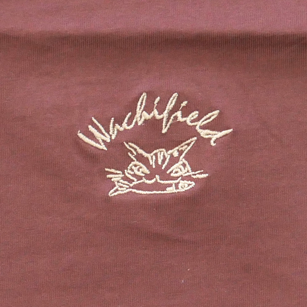 【予約】サガラ刺繍エビフニャーＴ　Ｆ　エンジ