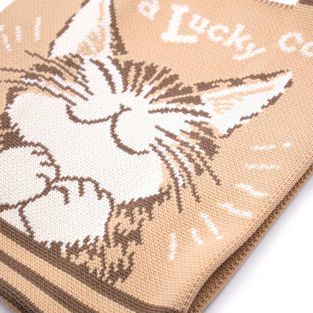 【予約】ニットバッグ　うんのいいねこ