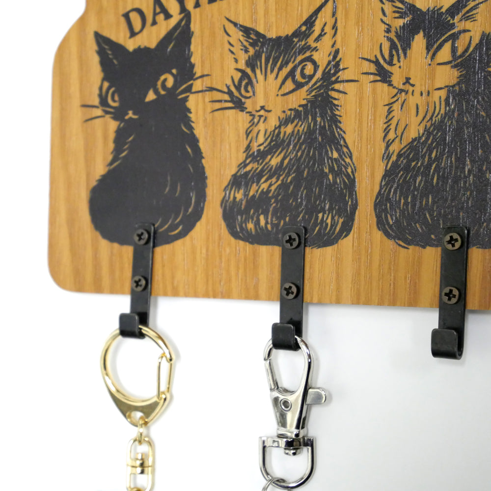 【予約】木製キーフック　猫友