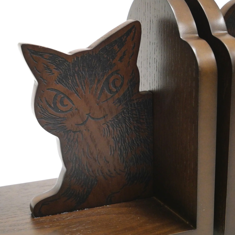 【予約】木製ブックエンド　猫歩き